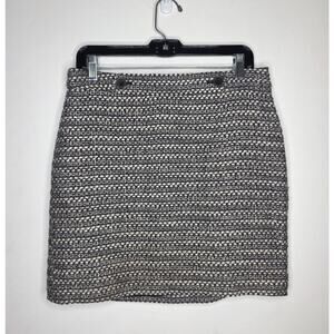 Ann Taylor Loft black white boucle tweed skirt - 6 - office siren career